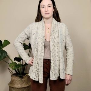 Urban Outfitters Staring at Stars White Speckled Crochet Cardigan XS
